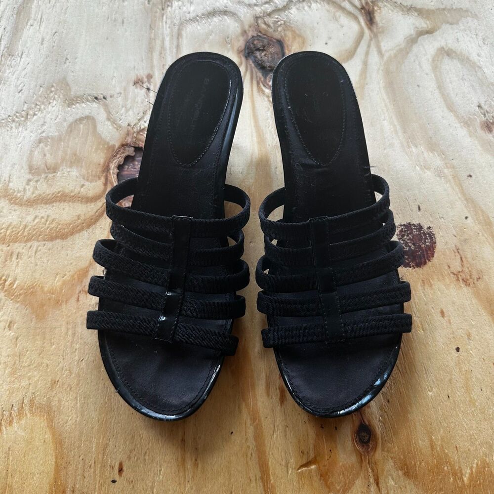 Bandolino Black Strappy Wedge Sandals - Size 7.5